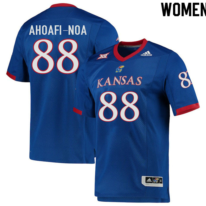 Women #88 Tevita Ahoafi-Noa Kansas Jayhawks College Football Jerseys Stitched Sale-Royal